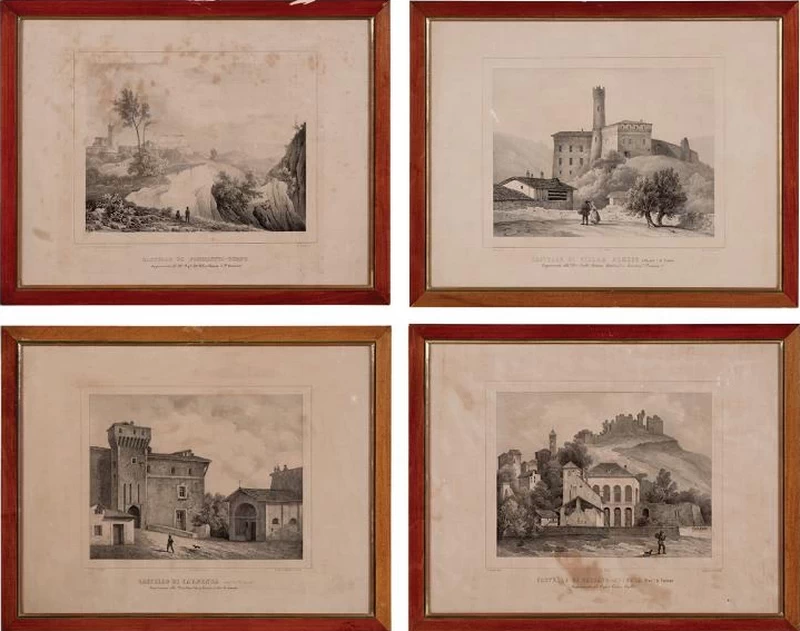 Incisioni raffiguranti castelli piemontesi